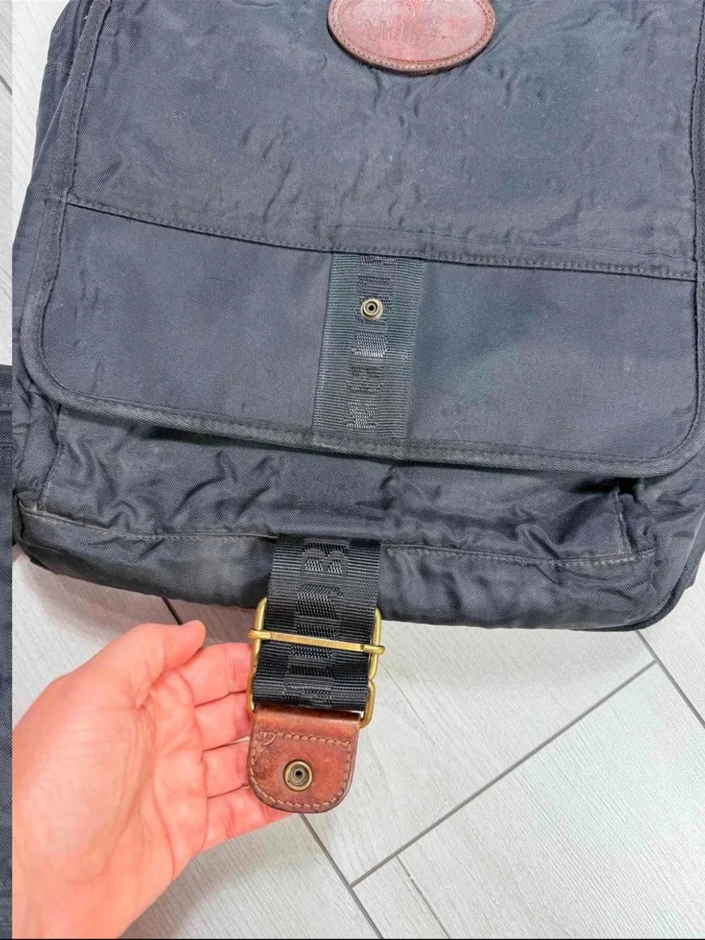 Mulberry Black Backpack with Brown Leather Trim